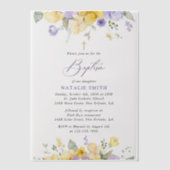 Purple Flowers, Yellow Flowers, Boho, Baptism Vellum Uitnodigingen (Voorkant)