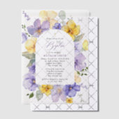 Purple Flowers, Yellow Flowers, Boho, Baptism Vellum Uitnodigingen (Offset (Uitnodiging))