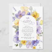 Purple Flowers, Yellow Flowers, Boho, Birthday Kaart (Voorkant)