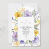 Purple Flowers, Yellow Flowers, Boho, Confirmation Kaart (Voorkant)