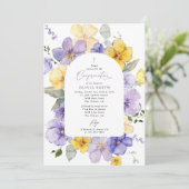 Purple Flowers, Yellow Flowers, Boho, Confirmation Kaart (Staand voorkant)