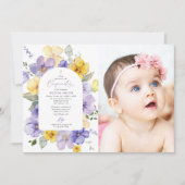 Purple Flowers, Yellow Flowers, Boho, Confirmation Kaart (Voorkant)