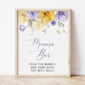 Purple Flowers, Yellow Flowers, Boho, Mimosa Bar Poster