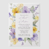 Purple Flowers, Yellow Flowers, Boho, Sweet 16 Vellum Uitnodigingen (Voorkant)