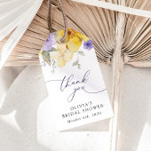 Purple Flowers, Yellow Flowers, Bridal Shower Cadeaulabel