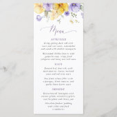 Purple Flowers, Yellow Flowers, Bridal Shower Menu (Voorkant)