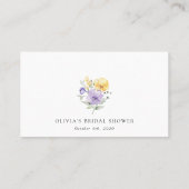 Purple Flowers, Yellow Flowers, Bridal Shower Plaatskaartje (Achterkant)