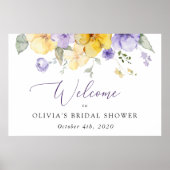 Purple Flowers, Yellow Flowers, Bridal Welcome Poster (Voorkant)