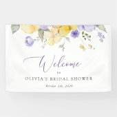 Purple Flowers, Yellow Flowers, Bridal Welcome Spandoek (Horizontaal)