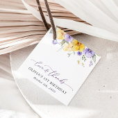 Purple Flowers, Yellow Flowers, First Birthday Bedankjes Labels