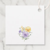 Purple Flowers, Yellow Flowers, First Birthday Bedankjes Labels (Achterkant)