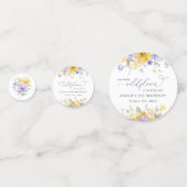 Purple Flowers, Yellow Flowers, First Birthday Confetti (Voorkanten)
