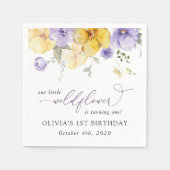 Purple Flowers, Yellow Flowers, First Birthday Servet (Voorkant)