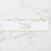 Purple Flowers, Yellow Flowers, First Birthday Waterfles Etiket (Enkel label)