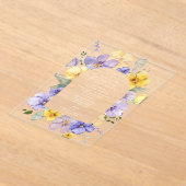 Purple Flowers, Yellow Flowers, First Communion Acryl Uitnodigingen (Laagn)