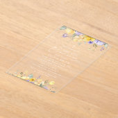 Purple Flowers, Yellow Flowers, First Communion Acryl Uitnodigingen (Laagn)