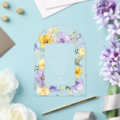 Purple Flowers, Yellow Flowers, First Communion Acryl Uitnodigingen (Insitu (Huwelijk))