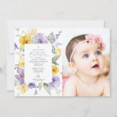 Purple Flowers, Yellow Flowers, First Communion Kaart (Voorkant)