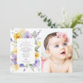 Purple Flowers, Yellow Flowers, First Communion Kaart (Staand voorkant)