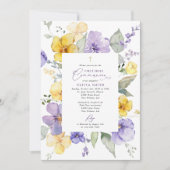 Purple Flowers, Yellow Flowers, First Communion Kaart (Voorkant)