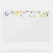 Purple Flowers, Yellow Flowers, Wedding Timeline Acryl Bord (Voorkant)