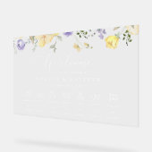 Purple Flowers, Yellow Flowers, Wedding Timeline Acryl Bord (Hoek)
