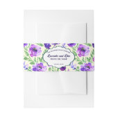Purple Flowers Zeep Belly Band Uitnodigingen Wikkel (Voorkant Voorbeeld)