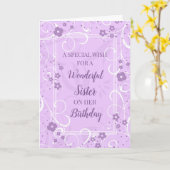 Purple Flowers Zister Birthday Kaart (Gele Bloem)