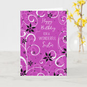 Purple Flowers Zister Birthday Kaart (Gele Bloem)