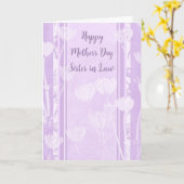 Purple Flowers Zuster in Law Happy Moederdag Kaart (Gele Bloem)