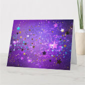 Purple foil background with Stars Bedankkaart (Achterkant)