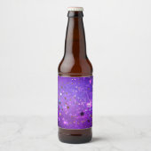Purple foil background with Stars Bier Etiket (Voorkant)