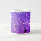 Purple foil background with Stars Grote Koffiekop (Voorkant)