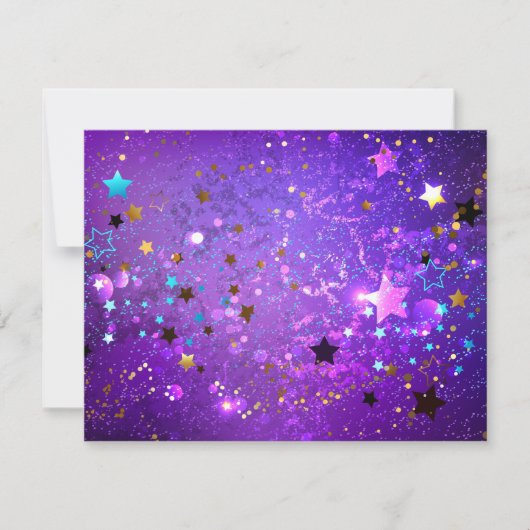 Purple foil background with Stars Kaart (Voorkant)