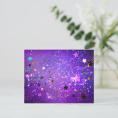 Purple foil background with Stars Kaart (Staand voorkant)