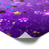 Purple foil background with Stars Poster (Hoek)
