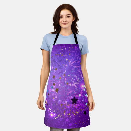 Purple foil background with Stars Schort (Gedragen)