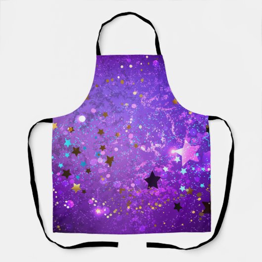 Purple foil background with Stars Schort (Voorkant)