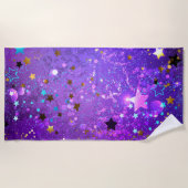 Purple foil background with Stars Strandlaken (Voorkant)