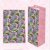 Purple Folk Art Owls on Pink Background Cadeaupapier