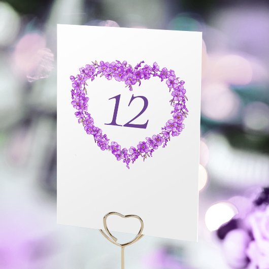 Purple forget me nots inked art wedding monogram kaart