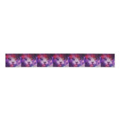 Purple Galaxy Cat  Grosgrain Lint (Voorkant)