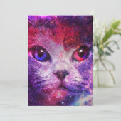 Purple Galaxy Cat Kaart (Staand voorkant)