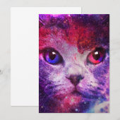 Purple Galaxy Cat Kaart (Voorkant / Achterkant)