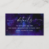 Purple Galaxy Wedding Details + QR Code. Celestial Informatiekaartje (Voorkant)