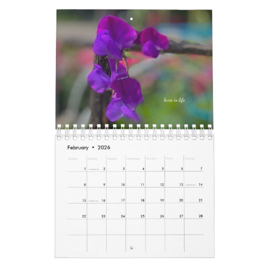 Purple Garden Flowers Kalender (Feb 2026)