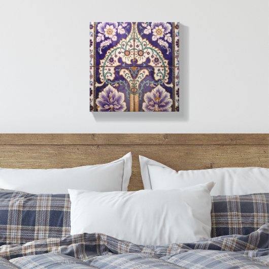 Purple Garden Tile Canvas Afdruk (Insitu (Slaapkamer))