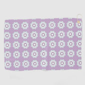 Purple geometric floral patterned  golfhanddoek (Horizontaal)
