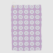 Purple geometric floral patterned  golfhanddoek (Voorkant)