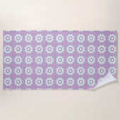 Purple geometric floral patterned  strandlaken (Voorkant)
